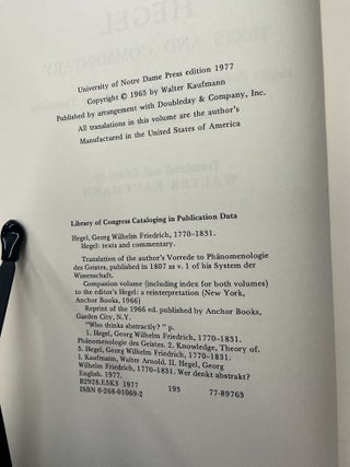 Hegel texts and commentary